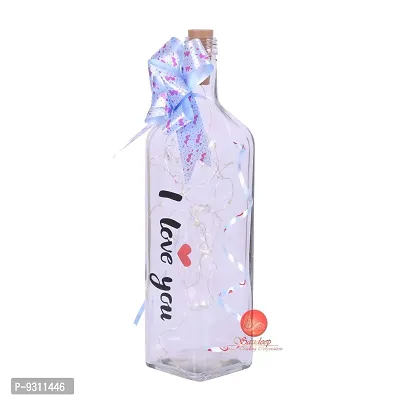 Saudeep India I Love You Bottle with LED Light for Your Loved Once, Best Valentine Gift, Cork Light with Wire String, 20 LED, 2 Meter (6.6 ft) Battery Operated Bottle (I Love You Bottle, Medium)-thumb5