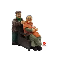 Saudeep India Dada Dadi Couple Idol for Gift |Grand Parents Showpiece Statue | Figurine Showpiece Idol, Best Gift for Love, Valentine Day, Wedding Anniversary, Retirement Party (Dada Dadi Cycle)-thumb1