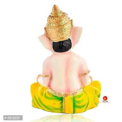 Saudeep India, Handcrafted Resine Little Ganesh Sculpture | Showpiece for Home  Office Decor (New Ganesh Dhol)-thumb3