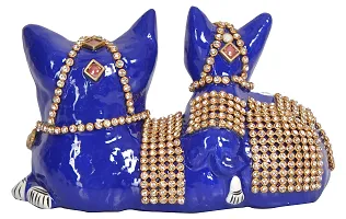 Saudeep India Trading Corporation Metal Cat Figurine (13 cm x 7 cm x 7 cm, Blue, MH031)-thumb3