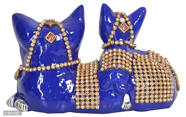 Saudeep India Trading Corporation Metal Cat Figurine (13 cm x 7 cm x 7 cm, Blue, MH031)-thumb4