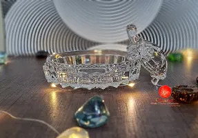 SAUDEEP INDIA Vastu Feng Shui Crystal Turtle Tortoise with Plate for Good Luck Showpiece (Small, White, Regular Quality), 1 Piece-thumb4