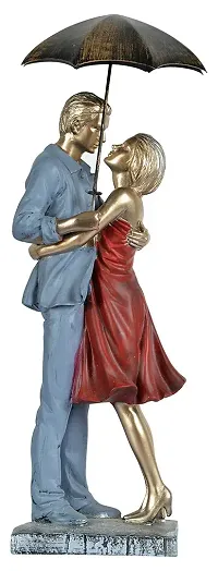 Saudeep India Valentine's Day Gift Love Couple with Umbrella Showpiece Statue - Gift for Girlfriend Boyfriend Wife Husband