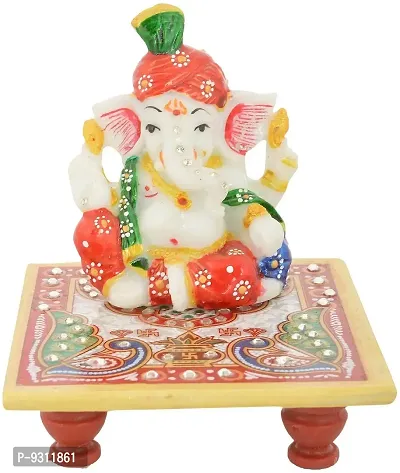 Saudeep India Trading Corporation Marble Chowki Ganesh (10 cm x 10 cm, Set of 50, SIWCPA035(1))