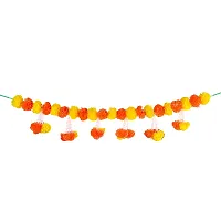 Saudeep India Traditional Marigold Fluffy Flowers Garlands Toran for Door Hanging Home Decoration for Main Door - Ideal for Traditional, Inauguration Parties, Festivals, Diwali(Pattern 03)-thumb1