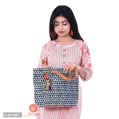 Saudeep India Hand Made Printed Ikat Traditional Shoulder Hand Bag For Women (Bag01)-thumb2