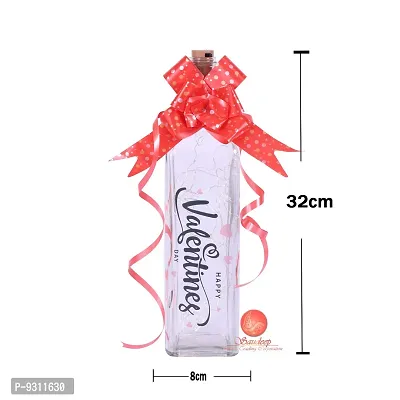 Saudeep India Battery Operated Happy Valentine's Day Bottle with 2 m/6.6 ft 20 LED Cork Light with Wire String (Multicolour)-thumb3