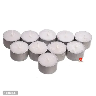 Saudeep India Tealight Candles | 9 Hour Long Time Buring Wax Tealight Candle | Unscented Tea Light Candles (Pack of 10)-thumb4