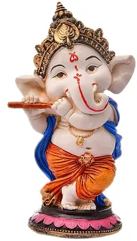 Saudeep India Handcrafted Resin Ganesh Idol Sculpture | Ganpati Figurine Luck  Success Diwali Gifts Home Decor (Export Quality)-thumb1