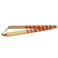 Saudeep India Dandiya Bandhni Decorated Wooden Garba Sticks for Navratri Celebration Garba Dandiya Sticks for Men Women Kids (Multicolor, 1.7 cm Diameter x 36 cm Length) (Pack of 10)-thumb1