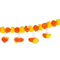 Saudeep India Traditional Marigold Fluffy Flowers Garlands Toran for Door Hanging Home Decoration for Main Door - Ideal for Traditional, Inauguration Parties, Festivals, Diwali(Pattern 03)-thumb2