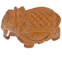 Saudeep India's Wooden handicraft home decor elephant showpiece 4 inch (12 cm * 5 cm * 10 cm , Brown) Appu Handmade Decorative Elephant Carving Jaipuri Rajasthani Good for home  Locker business Fang sue Indian Vastu-thumb3