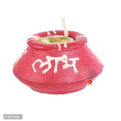 Saudeep India Decorative Multi Design Matki Diya/Colourful Diya Set/Diya for Diwali (Pack of 6)-thumb5