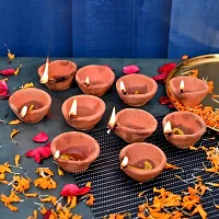 Saudeep India Diya for Puja | Clay | Diya Holder Decorative | Diya Lamps for Pooja | Diwali Gifts and Decoration mitti Diya for Diwali Decoration(Set of 21 Handmade)-thumb4