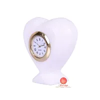 Saudeep India Heart Shape Desk Marbel Table Clock Gift for Doctors-thumb1