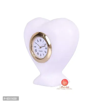 Saudeep India Heart Shape Desk Marbel Table Clock Gift for Doctors-thumb2