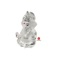 Saudeep India, Handcrafted Resine Little Ganesh Sculpture | Showpiece for Home  Office Decor (Silver Ganesh)-thumb4