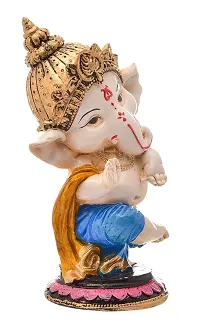 Saudeep India, Handcrafted Resine Little Ganesh Sculpture | Showpiece for Home  Office Decor (Blessing Ganesh)-thumb2