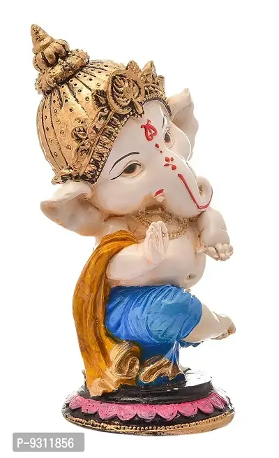 Saudeep India, Handcrafted Resine Little Ganesh Sculpture | Showpiece for Home  Office Decor (Blessing Ganesh)-thumb3