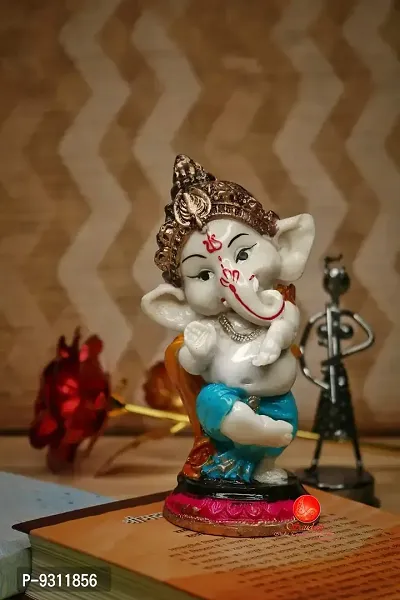 Saudeep India, Handcrafted Resine Little Ganesh Sculpture | Showpiece for Home  Office Decor (Blessing Ganesh)-thumb5