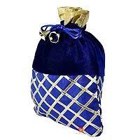SAUDEEP INDIA Women's Potli Bag | Designer Rajasthani Style Royal Velvet Potli Batwa Bag Bridal Purse Women Handbag Shagun Pouch Return Gifts (Pack of 7)-thumb2