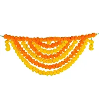 Saudeep India Traditional Marigold Fluffy Flowers Garlands Toran for Door Hanging Home Decoration for Main Door - Ideal for Traditional, Inauguration Parties, Festivals, Diwali(Pattern 06)-thumb4