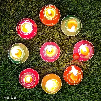 Saudeep India Decorative Matki Diyas/Colourful Diya Set/Diya for Diwali (Pack of 30)-thumb3