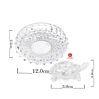 SAUDEEP INDIA Vastu Feng Shui Crystal Turtle Tortoise with Plate for Good Luck Showpiece (Small, White, Regular Quality), 1 Piece-thumb1