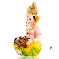 Saudeep India, Handcrafted Resine Little Ganesh Sculpture | Showpiece for Home  Office Decor (New Ganesh Dhol)-thumb3