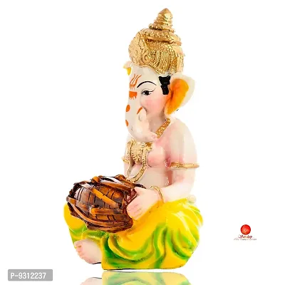 Saudeep India, Handcrafted Resine Little Ganesh Sculpture | Showpiece for Home  Office Decor (New Ganesh Dhol)-thumb4