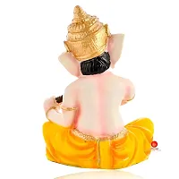 Saudeep India, Handcrafted Resine Little Ganesh Sculpture | Showpiece for Home  Office Decor (New Ganesh Flute)-thumb2