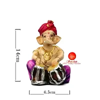 Saudeep India, Handcrafted Resine Little Ganesh Sculpture | Showpiece for Home  Office Decor (Ganesh Dhol)-thumb1