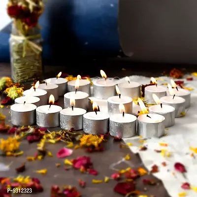 Saudeep India Tealight Candles | 9 Hour Long Time Buring Wax Tealight Candle | Unscented Tea Light Candles (Pack of 20)-thumb0