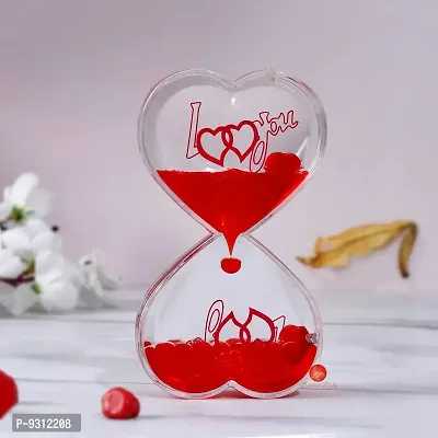 Saudeep India Droplet Timer Love Timer Wheel Hourglass Double Heart Shape Valentines Day for Girlfriend, Wife, Fiance, Boyfriend, Husband-thumb0