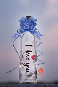 Saudeep India I Love You Bottle with LED Light for Your Loved Once, Best Valentine Gift, Cork Light with Wire String, 20 LED, 2 Meter (6.6 ft) Battery Operated Bottle (Multi, Medium)-thumb1