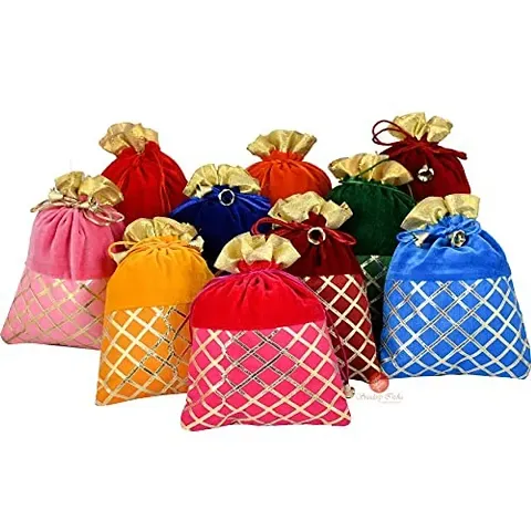 SAUDEEP INDIA Women's Potli Bag | Designer Rajasthani Style Royal Velvet Potli Batwa Bag Bridal Purse Women Handbag Shagun Pouch Return Gifts