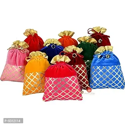 SAUDEEP INDIA Women's Potli Bag | Designer Rajasthani Style Royal Velvet Potli Batwa Bag Bridal Purse Women Handbag Shagun Pouch Return Gifts (Pack of 15)