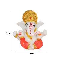Saudeep India Polyresin Meditating Lord Ganesha Idols for Home Decor, car Dashboard (Export Quality)-thumb2