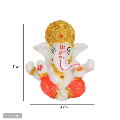 Saudeep India Polyresin Meditating Lord Ganesha Idols for Home Decor, car Dashboard (Export Quality)-thumb3