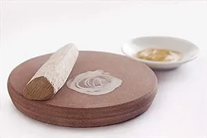 Saudeep India Premium Chandan Pata/Sandalwood Rubbing Stone with Original Chandan/Sandalwood Stick-thumb2