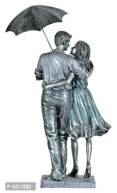 Saudeep India Trading Corporation Polyester Valentine's Day Gifts Love Couple with Umbrella Showpiece Statue for Girlfriend, Boyfriend, Wife, Husband (Standard)-thumb4