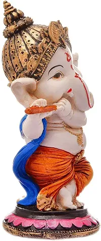 Saudeep India Handcrafted Resin Ganesh Idol Sculpture | Ganpati Figurine Luck  Success Diwali Gifts Home Decor (Export Quality)-thumb2