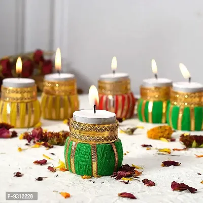 Saudeep India Tom Tom Tealight Candle | Barrel Shaped Tea-Light Candle | Drum Shaped Tea Light Candle for Diwali Decoration/Gift (Pack of 12)-thumb0