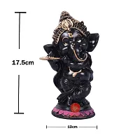 Saudeep India, Hand Made Resine Little Ganesh with Flute Sculpture | Showpiece for Home  Office Decor-thumb3