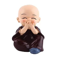 Saudeep India Handicraft Colorful 4 Monks Buddha Figurines for Home and Car Decor (Regular Quality)-thumb4