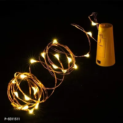 Saudeep India Wine Bottle Cork String Light Copper Wire Starry Fairy Lights Battery Powered Warm White DIY, Christmas Gift Box, Party, Decoration, Wedding (Pack of 4)-thumb2