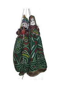 Saudeep India Rajasthani Wood Puppets, Kathputli Pair-thumb2