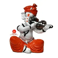 Saudeep India, Handcrafted Resine Little Ganesh Sculpture | Showpiece for Home  Office Decor (Violin Ganesh)-thumb2