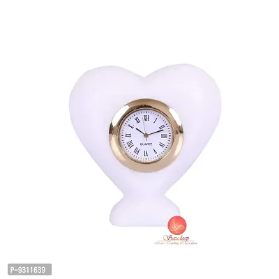 Saudeep India Heart Shape Desk Marbel Table Clock Gift for Doctors-thumb3