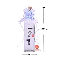 Saudeep India I Love You Bottle with LED Light for Your Loved Once, Best Valentine Gift, Cork Light with Wire String, 20 LED, 2 Meter (6.6 ft) Battery Operated Bottle (Multi, Medium)-thumb2